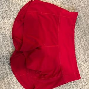 Red Lululemon Speed Up Shorts - Size 4